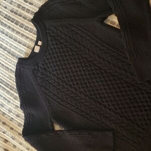 Gap Black Cable Knit Sweater Sz Med